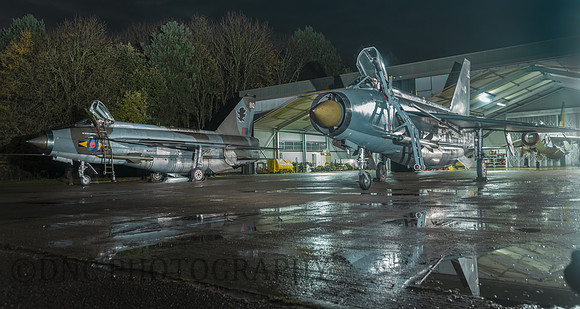 English Electric Lightnings outside Q Shed
