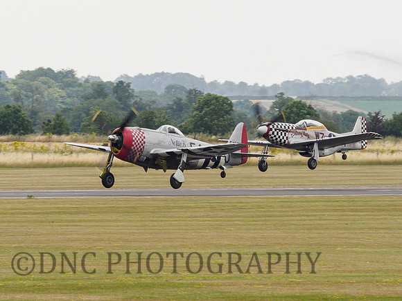 Republic P-47D Thunderbolt 549192 Nellie B, North American TF-51D Mustang 414251 Contrary Mary