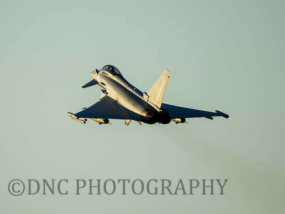 Typhoon FGR4 ZK351 climbs away from rway 25