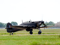 BBMF Hurricane PZ865 taxis to take off for Teeside airshow 11.06.2022