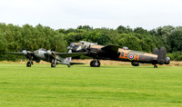Avro Lancaster Mk VII, NX611 & De Havilland Mosquito NF11 HJ711 taxi together.