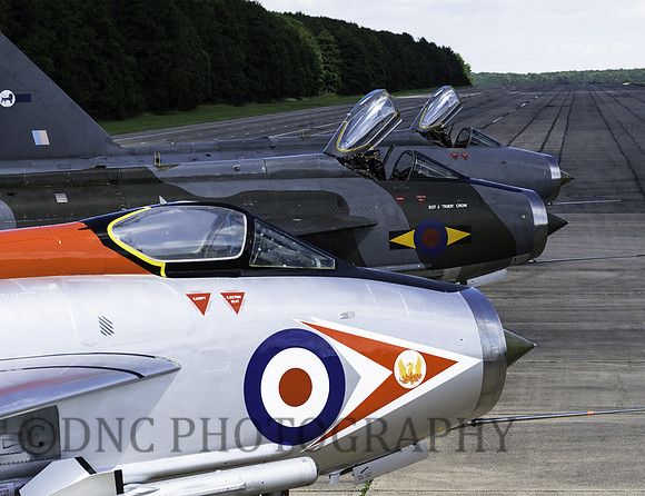 EE Lightnings F.3 XR718 as 718, F.6 XS904 & F.6 XR728