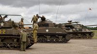 L-R M5A1 Stuart VI light Tank, M4A3E4 Sherman, M36 Jackson Tank Destroyer