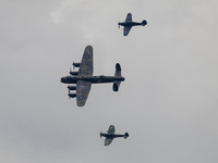 BBMF AVRO Lancaster B1 PA474, Hurricane Mk II.C PZ865, Spitfire Mk XVI TE311.