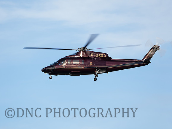 Prince of Wales arrives at RAF Coningsby aboard Sikorsky S-76C G-XXED "Rainbow1R"