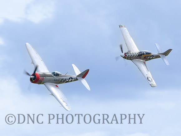 Republic P-47D Thunderbolt 549192 Nellie B F4-J & North American TF-51D Mustang 414251 Contray Mary WZ-I