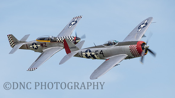 Republic P-47D Thunderbolt 549192 Nellie B F4-J & North American TF-51D Mustang 414251 Contray Mary WZ-I
