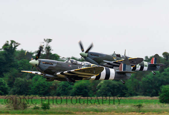 Supermarine Spitfire's T.IX ML407 OU-V & Mk IX MH434 ZD-B..