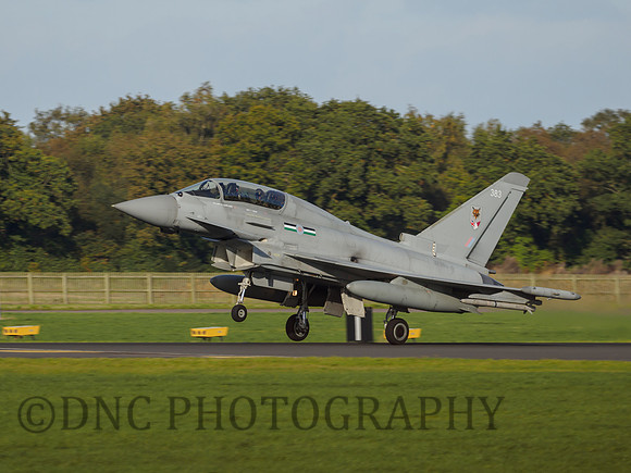 Typhoon T.3 ZK383 lands runway 25