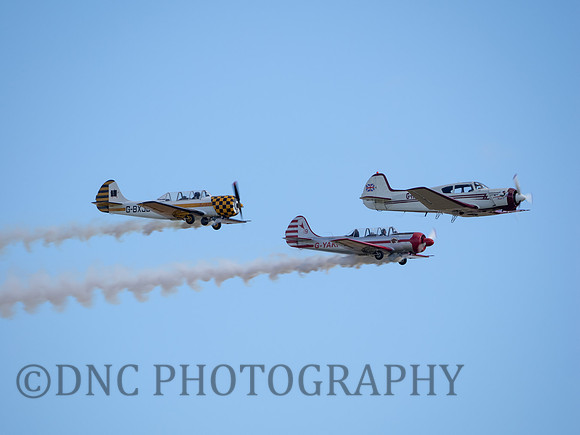 YAK-18T G-HAHU, YAK-52 G-YAKF, YAK-52 G-BXJB