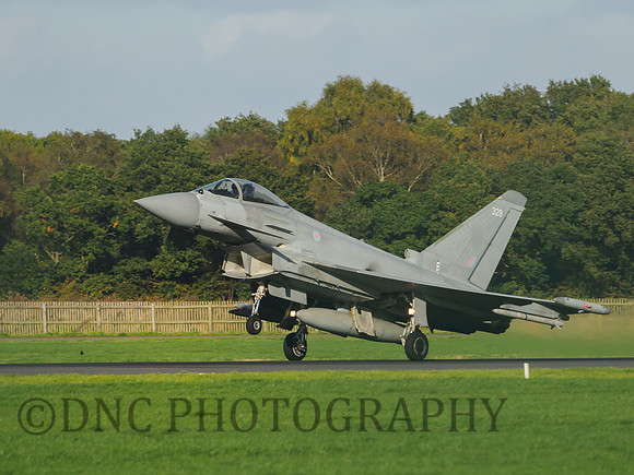 Typhoon FGR4 ZK329 lands runway 25