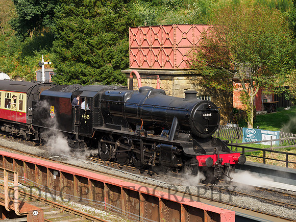 8F 48305 waits for departure at Goathland station 26th September