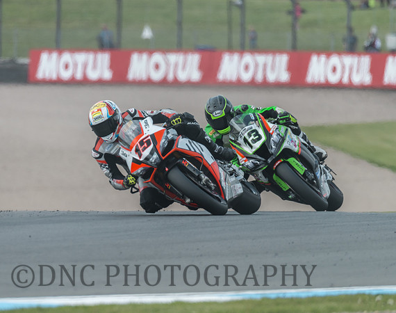 Alex De Angelis Aprilia RSV4 RF leads Anthony West Kawasaki ZX10R