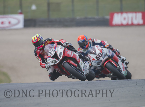 Josh Brookes BMW S1000RR leads Michael van der Mark Honda CBR1000RR SP