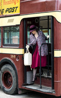 The lady alights