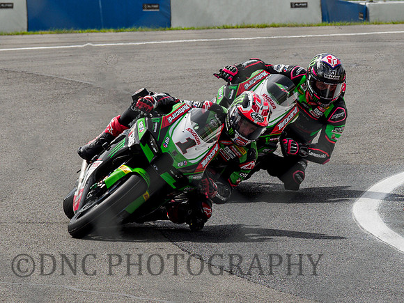 Jonathan Rea leads Alex Lowes both KRT Kawasaki ZX-10RR