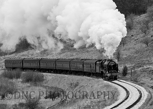 LMS 46100 Royal Scot heading towards Ellerbeck.