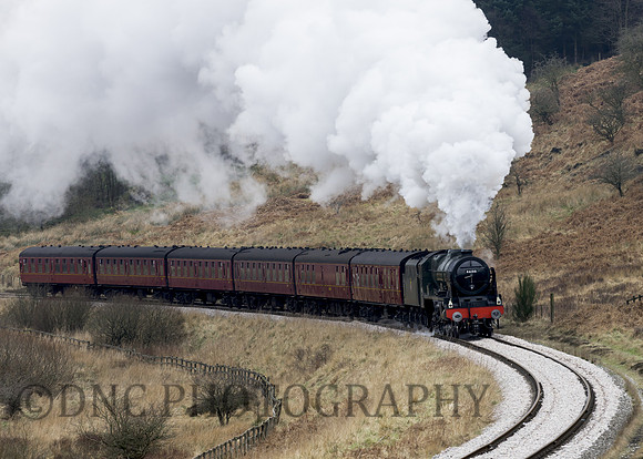 LMS 46100 Royal Scot heading towards Ellerbeck