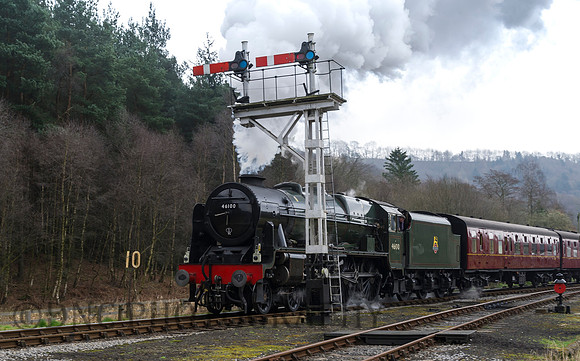 LMS 46100 Royal Scot Departs Levisham
