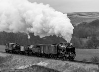 LMS 46100 Royal Scot approaches Moorgates with a freight train.