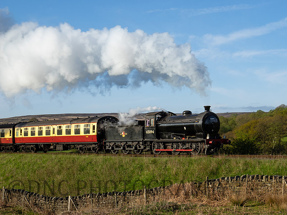 LNER J27 65894 approaches Moorgates 16.40 ex Grosmont 13th May
