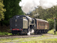 BR 9F 92134 passes Plate layers Cottages 10th May 12.00 ex Pickering
