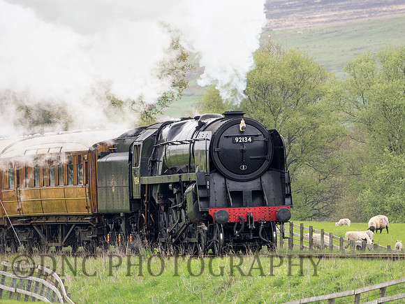 BR 9F 92134 approaching Moorgates 15.30 ex Grosmont 12th May