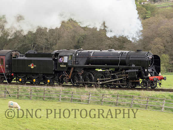 BR 9F 92134 approaches Moorgates 10.30 ex Grosmont 7th May