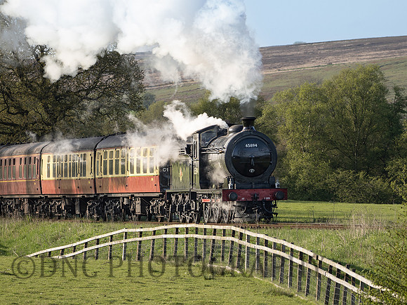 LNER J27 65894 approaches Moorgates 16.40 ex Grosmont 13th May