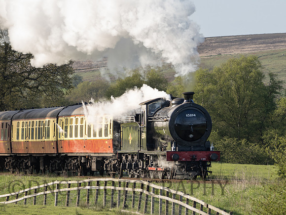 LNER J27 65894 approaches Moorgates 16.40 ex Grosmont 13th May