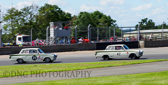 John Spiers & Tiff Needell Ford Lotus Cortina 42, John Dunham & Mark Owen Ford Lotus Cortina 23