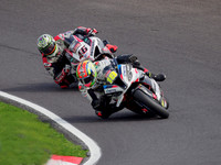 Andrew Irwin SYNETIQ BMW M1000RR leads Tommy Bridewell Oxford Products Racing Ducati Panigale V4 R