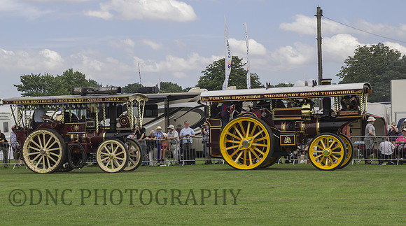 Fowler Convertible Traction Engine Yorkshire Belle followed by Garrett Showmans Tractor Queen of Gt Britain