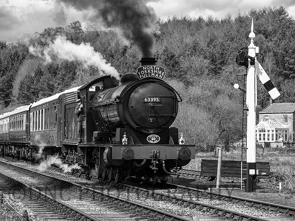 LNER Q6 63395 departs Levisham with the North Yorkshire Pullman