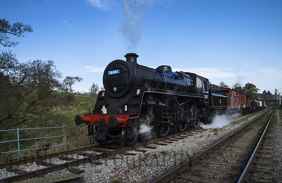 BR Std 4 76001 (76079) waits in the loop outside Goathland station