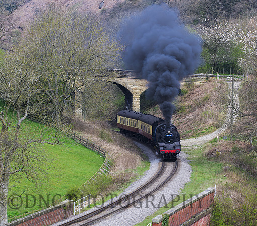 BR Std 4MT 80126 (80072) passes Darnholm with a local service