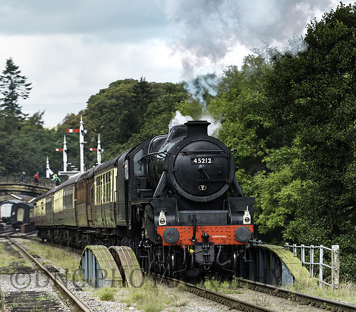 Black 5 45212 departs Goathland