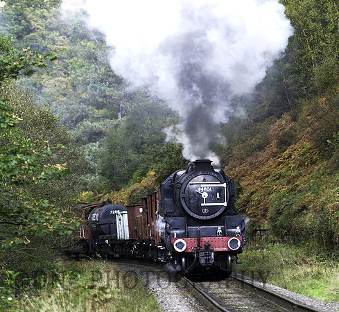 Black 5 44806 on freight