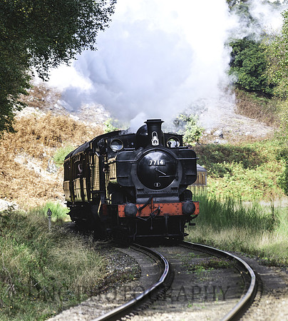 Pannier tank 7714 double heads with Prairie tank 5199