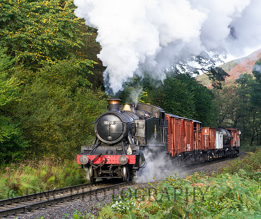 Large Prairie 5199 approaches Darnholm with freight