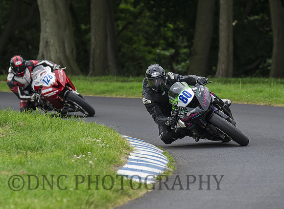 Darren Cooper Kawasaki ZX-6R leads Mike Norbury Yamaha R6
