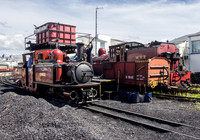 Ffestiniog Railway David Lloyd George & WHR 138 being serviced Porthmadog