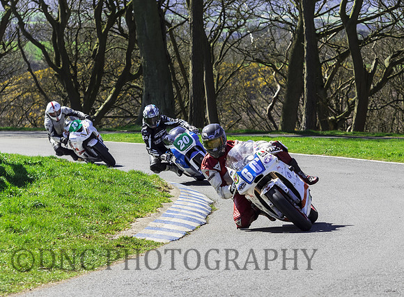 Bob Farrington Kawasaki ZXR400, Peter Boast Yamaha TZ250 & Adrian Harrison Honda CBR600