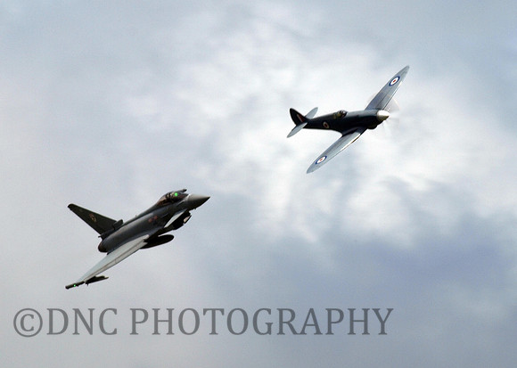 Euro Fighter Typhoon & BBMF Spitfire Syncro pair
