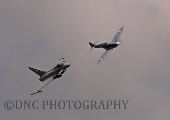 Euro Fighter Typhoon & BBMF Spitfire Syncro pair