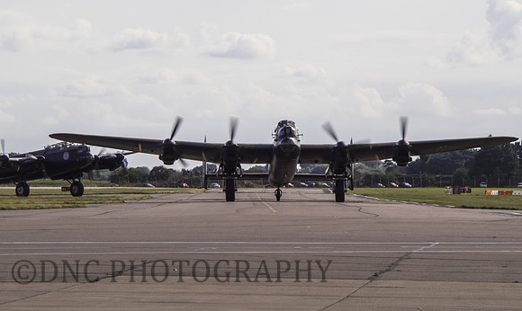 Lancasters taxi back from display practice