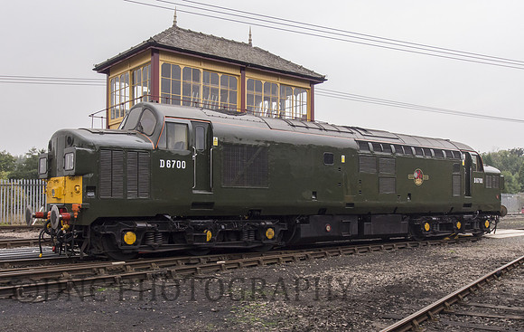 Class 37 D700 stand at the signal box