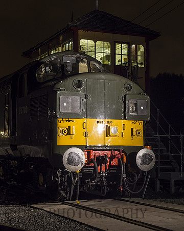 Class 37 D700 passes the signal box