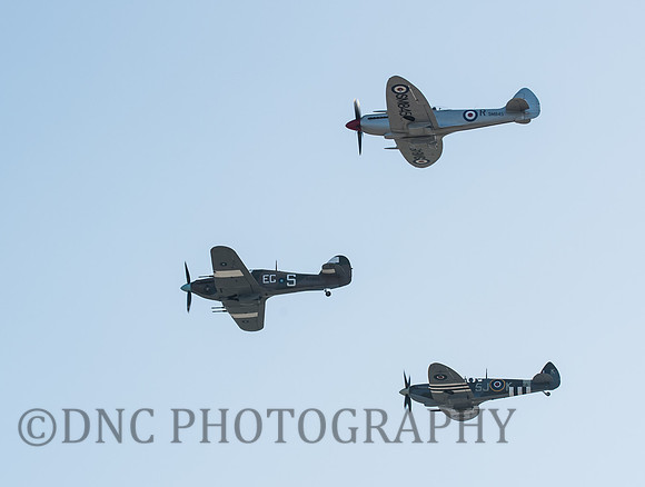 Hurricane MkIIc PZ865, Spitfire Mk LFIXe MK356, Spifire FRXVIIIe SM845