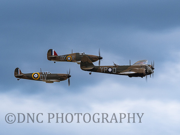 Bristol Blenhiem IF L6739, Supermarine Spitfire MK1 N3200, Hawker Hurricane MK1 P2902